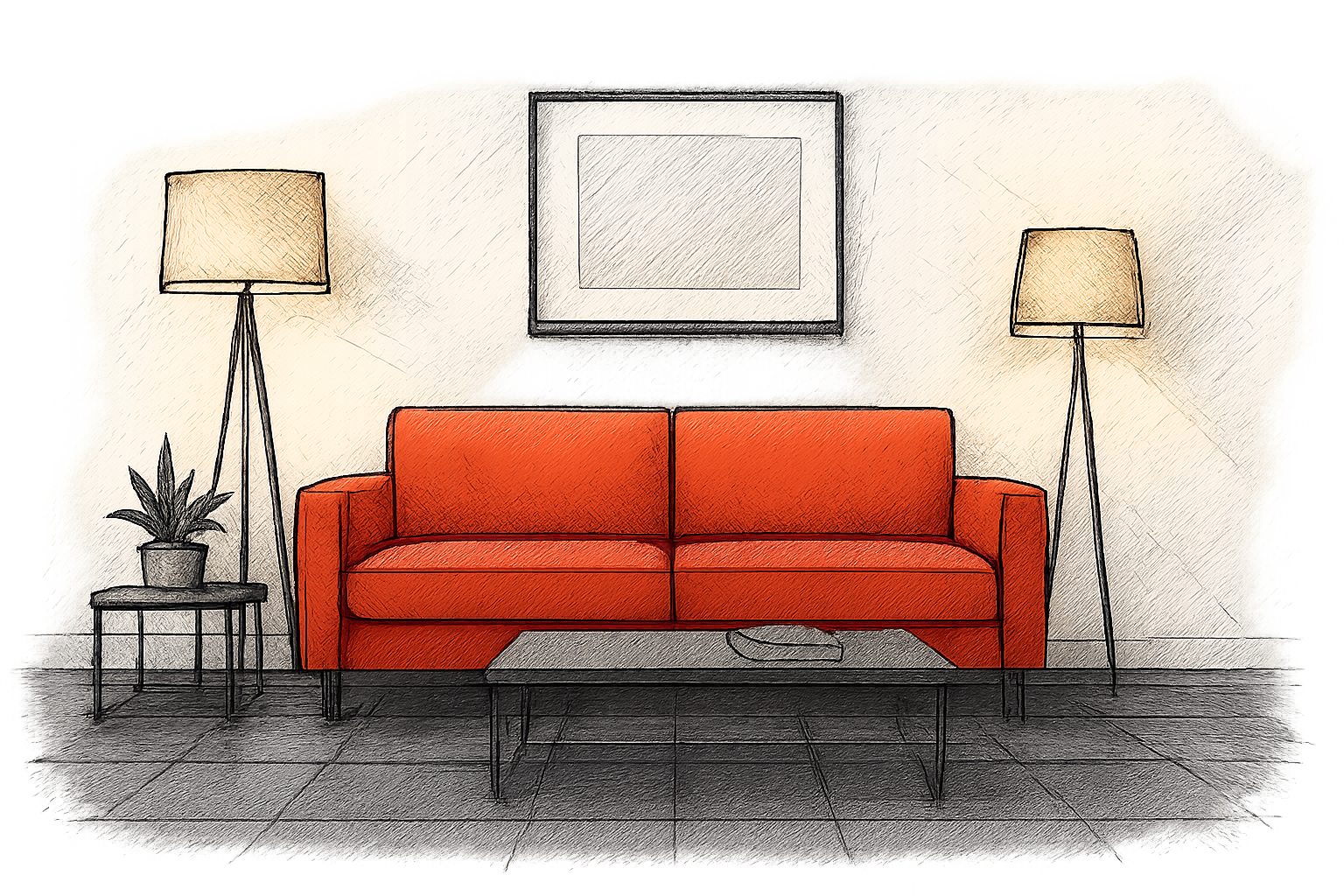 salon carrelage noir